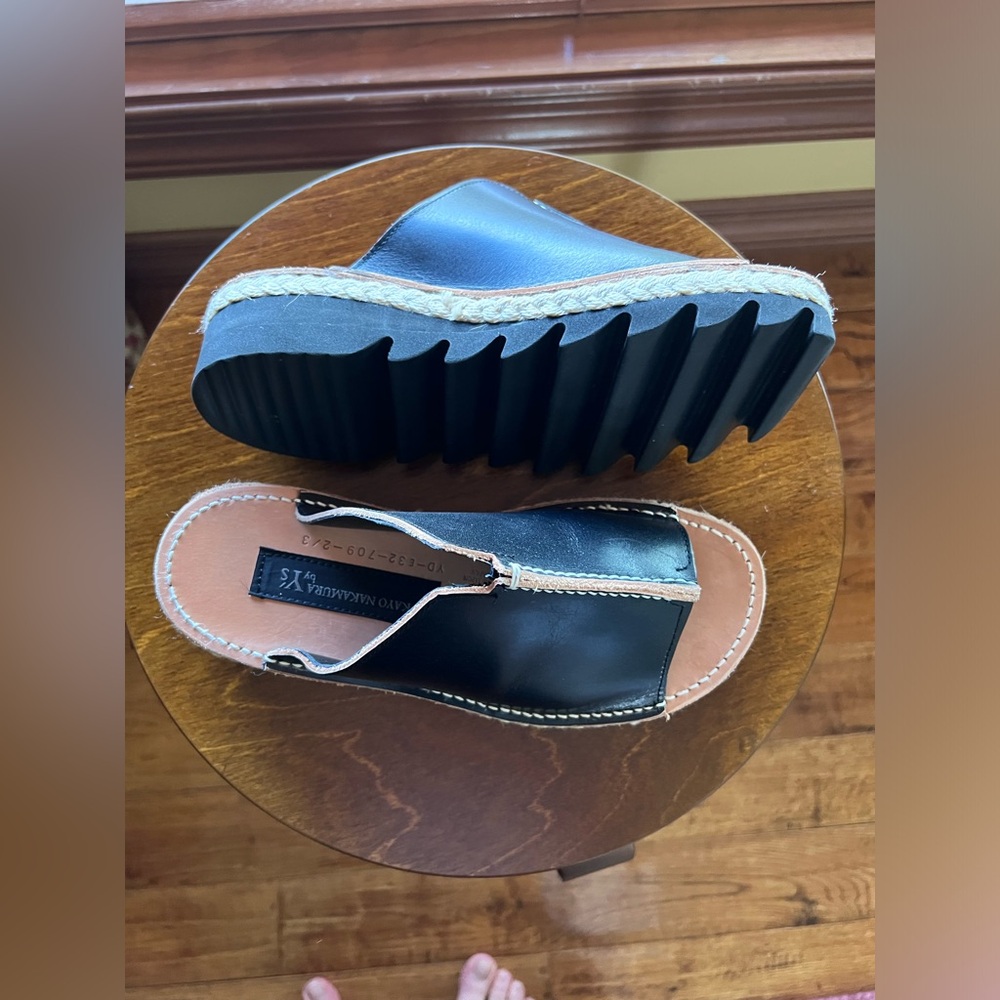Y’s Yohji Yamamoto Leather Sandals in Black Size 7 - Picture 6 of 12